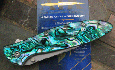 Kershaw /AIK Custom Leek Assist w/ Green Abalone & File Work