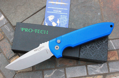 Protech Special Blue Full Sized Rockeye Auto w/ Stonewash S35VN