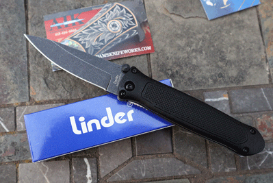 Linder Black Tactical Double Action Manual or Auto Liner Lock