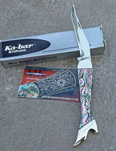 Custom 1986 AIK/ KaBar Ladies Leg with Mosaic Abalone Shell