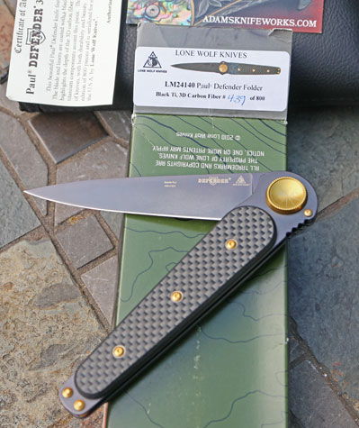 Lone Wolf Limited Paul DEFENDER Button Lock w/ Carbon Fiber