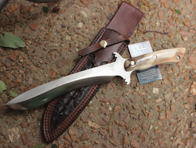 CUSTOM BlackJack/AIK MAMBA w/Fossil Walrus Ivory & Custom Sheath