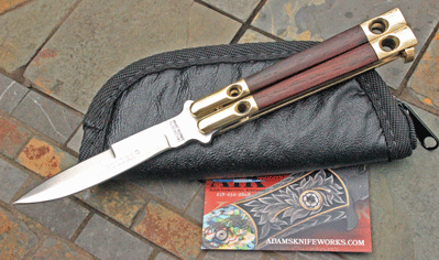 Taylor Seto Manila Folder Brass Cocobolo Balisong Butterfly