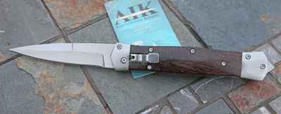 Unique Mikov Style Lever Action Auto w/ Wenge Wood & Dagger