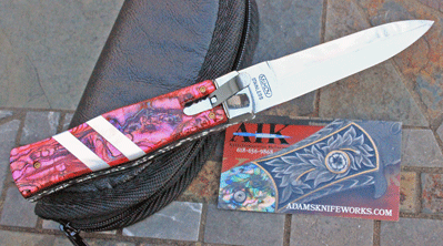CUSTOM AIK/Mikov Czech Republic w/Red Abalone, Pearl & File Work
