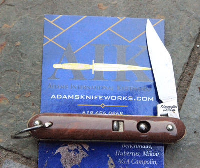 EDGEMASTER My-T-Mites Mini Switchblade w/Brown Handles
