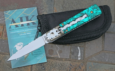 CUSTOM AIK/AKC Mini Lever Action w/ Green Abalone & File Work