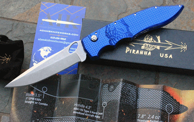 AIK Exclusive Piranha Blue MINI PREDATOR Auto w/S30V