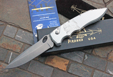 AIK Exclusive Piranha MINI PREDATOR Auto w/Silver & S30V