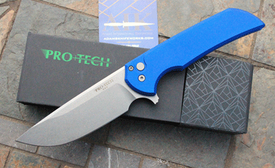 Pro-Tech MORDAX Special BLUE Button Lock Flipper w/MAGNACUT