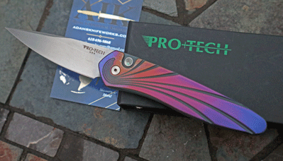 Protech 3D Multi Colored Titanium Wave NEWPORT w/ S35VN