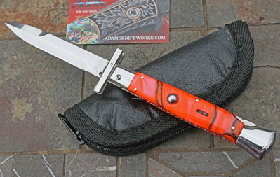 CUSTOM AKC Italian 9" Swing Guard w/ Orange Splash Perlex & More