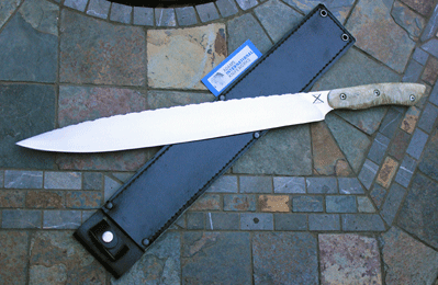 CUSTOM Blackjack / AIK PANGA Machete w/ Musk Ox Horn & File Work