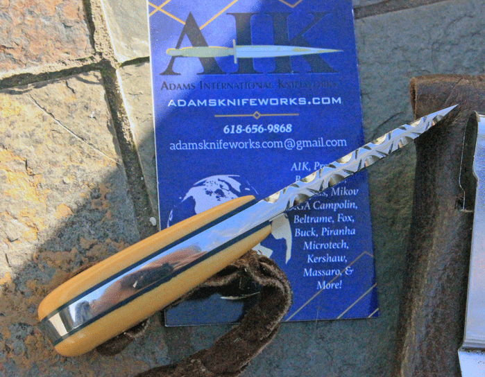 Peterson Handmade Mini Skinner Neck Knife w/ Ivory Micarta, Adams