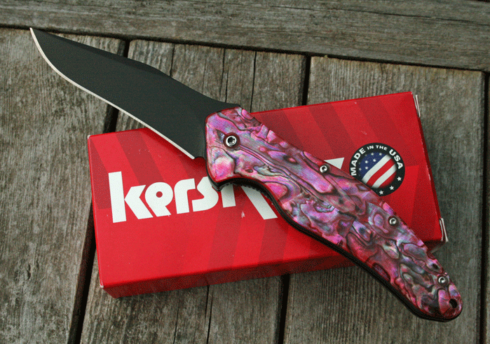 Custom KERSHAW BLACK Shallot Assist w/ Pink Abalone