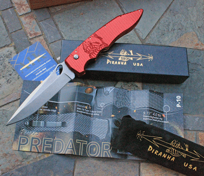 AIK Exclusive Piranha PREDATOR Auto w/ Red Frame & Stonewash