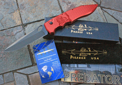 Piranha Special Red Tactical PREDATOR Auto w/ S30V Stainless