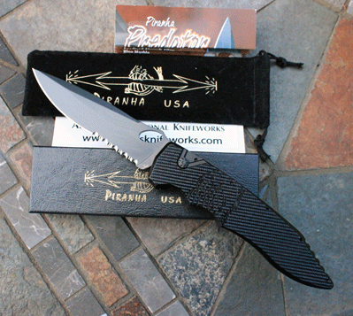 Piranha Knives Part Serrated Black Tactical PREDATOR Auto