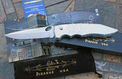 AIK Exclusive Piranha PREDATOR Auto w/ Silver Frame & Stonewash