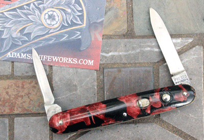 Presto Vintage Double Button Switchblade w/Multi Color Celluloid