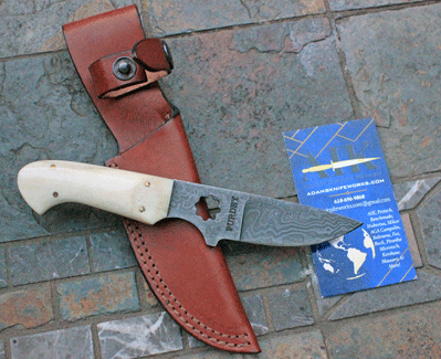 Damascus Skinner by JAMES PURDEY & SONS England w/ Camel Bone