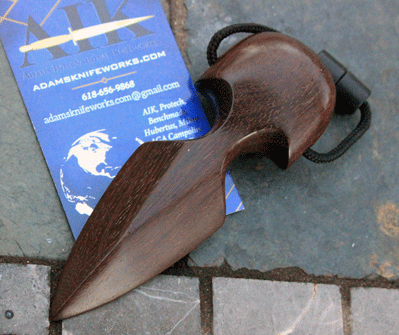 AIK Solid EBONY WOOD Push Dagger