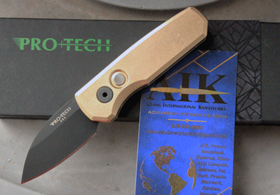 Protech RUNT 5 w/ Bronze Aluminum Handle & CPM-20CV Model R5112