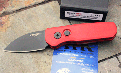 Protech Special Red RUNT 5 Auto w/ Wharncliff  MAGNACUT