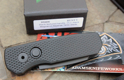 Protech Black Tac TEXTURED RUNT 5 w/ Reverse Tanto Magnacut