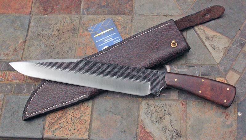 Sam Stoner Amish Made Double Rasp File Bowie Survival w/Walnut