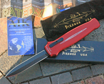Piranha Knives Special Red Tactical RATED X D/E Front Opener