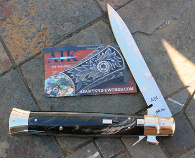 AIK BROWN RECLUSE HELLRAZOR Bolster Square Button w/Buffalo Horn