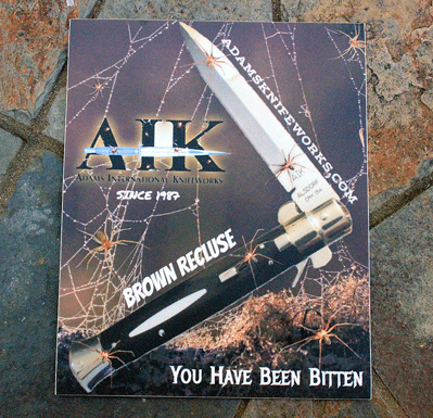 Exclusive AIK Adams Intl Knifeworks BROWN RECLUSE Sticker