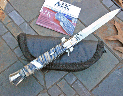 CUSTOM AIK BROWN RECLUSE Switchblade w/Molar, Pearl & More!