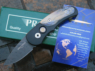 CUSTOM Protech/AIK DAMASCUS Runt J4 Auto w/Mammoth Ivory & More!