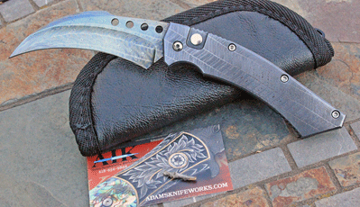 Reese Weiland Handmade HAWK Auto w/ Mosaic Damascus