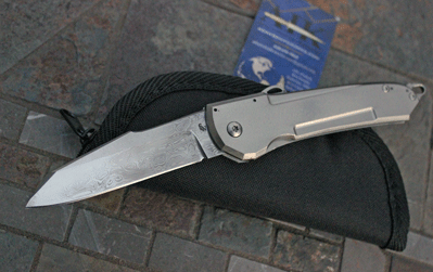 Richard Wright Handmade Titanium Framelock Auto w/ Damasteel