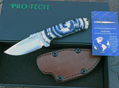 CUSTOM AIK/Protech SBR Fixed Blade Rockeye w/Mammoth Ivory