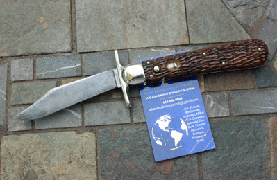 Vintage Early American Schrade Cut Co Hunters Pride Swing Guard