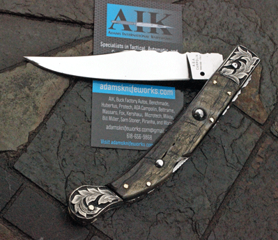 Hand Engraved & Hand File Worked Campolin/AIK SAHARA Switchblade