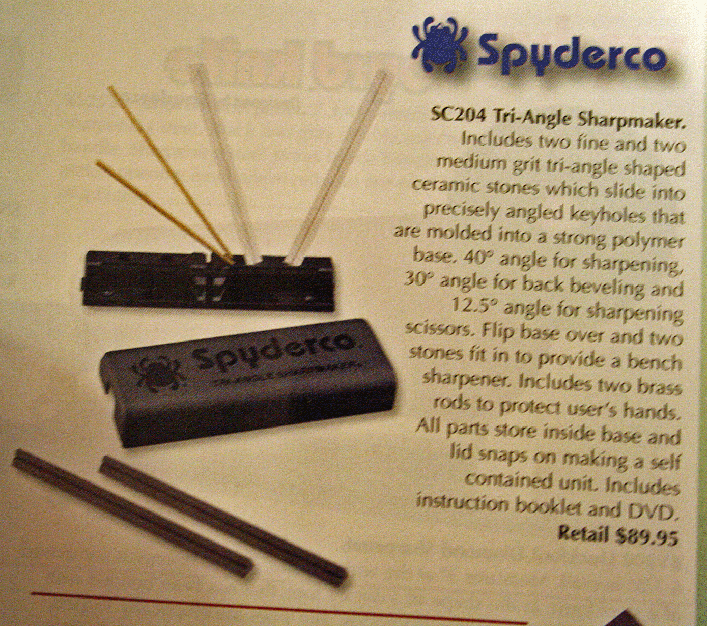 Spyderco Med-Fine Triangle Sharpmaker Sharpener Kit, Adams ...