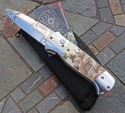 Shawn Vallotton Color Scrimshaw Heavy Duty Double Bolster Auto