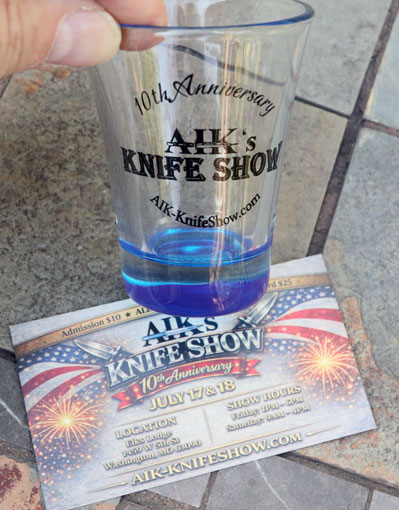 AIK's Knife Show 10th Anniversary Double Shot Glass