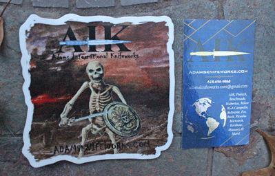 Exclusive AIK Adams Intl Knifeworks Sticker w/ Argonaut Skeleton