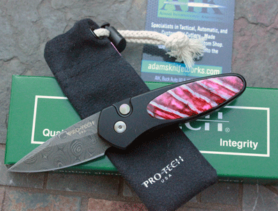 CUSTOM Pro-Tech / AIK DAMASCUS SPRINT Mini Auto w/Mastodon Molar