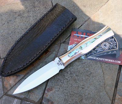 AIK SS Interceptor D/E STAINLESS FRAME Dagger w/ Abalone Shell