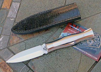 AIK SS Interceptor STAINLESS FRAME D/E Dagger w/ Gold Lip Pearl