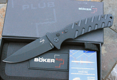 Boker Plus Black Tactical LARGE STRIKE Drop Point Auto w/ D2