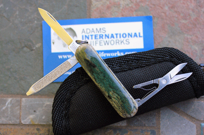 Custom Victorinox/AIK Swiss Made Classic w/ Fossil Giraffe Bone