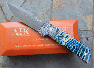 ULTIMATE Protech/AIK HAND ENGRAVED Stainless TERZUOLA w/ Molar